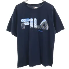 LANVIN en Bleu ランバンオンブルー FILA フィラ コラボ 半袖 Tシャツ 50 ネイビー メンズ 古着のサムネイル