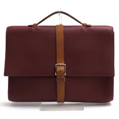 エルメス／HERMES バッグ ブリーフケース ビジネスバッグ 鞄 ビジネス メンズ 男性 男性用 レザー 革 本革 レッド ブラウン 赤 茶  Etriviere エトリヴィエール A4サイズ収納可 シボ革 シュリンクレザーのサムネイル