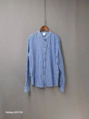 新品》9090 Ninety ストライプ シャツ L ブルー ユニセックス - メルカリ