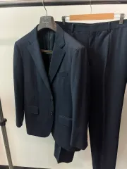 100-105 34) DAKS ネイビー カシミア スーツのサムネイル