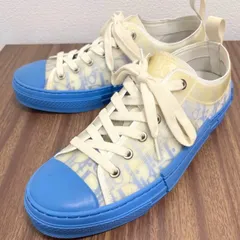 (i1144)定価約12万 DIOR B23 Low Top Sneaker WHITE BLUE ディオール B23 ロートップ スニーカー オブリーク キャンバス　ホワイト ブルー 40 約26.0cm相当のサムネイル