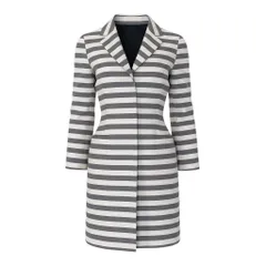 89g24 【美品】 WEEKEND MaxMara ウィークエンド マックスマーラ チェスターコート ボーダー柄 サイズ38 グレー  レディース 女性用u02tのサムネイル