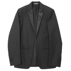 DIOR HOMME ディオール・オム テーラードジャケット ウール × モヘア オープンフロント ピークドラペル センターベント アウター メンズ サイズ 46 ブラック 黒 イタリア製のサムネイル