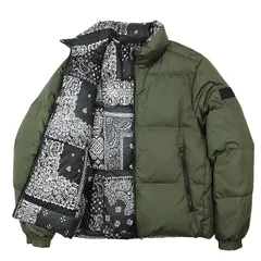 【極美品】TATRAS タトラス ダウンジャケット NESE ネセ メンズ サイズ 01 リバーシブル リップストップ × ペイズリー バンダナ ナイロン100% ロゴ パッチ アウター オリーブグリーン 緑 ポーランド製のサムネイル