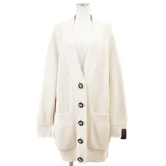 【極美品】LOUIS VUITTON ルイ・ヴィトン ニット カーディガン カシミヤブレンド サイズ XS レディース 2024AW モノグラムフラワー アンカーボタン ローゲージ オーバーサイズ ロングスリーブ 長袖 トップス アイボリー イタリア製のサムネイル