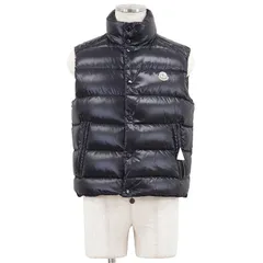 【美品】MONCLER モンクレール ダウンベスト サイズ 2 メンズ TIB GILET チブ ジレ スタンドカラー ナイロン100% ロゴ パッチ コミックラベル ダウンジャケット アウター ダークネイビー 紺 ルーマニア製のサムネイル