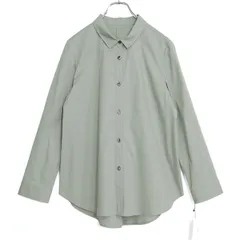 【新品タグ付!!】PLUSIVプラッシヴ★ブラウス 長袖 燕尾 前開き ゆったり 大きいサイズ42 グレー系 z22212のサムネイル