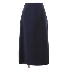 【美品】PRADA プラダ ロング スカート サイズ 42 レディース トライアングルマーク ペンシル ストレート Iライン ボトムス ネイビー 紺 イタリア製のサムネイル