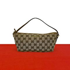 極 美品 希少品 GUCCI グッチ GG 柄 ロゴ プレート 金具 キャンバス