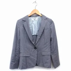 N.Natural Beauty Basic N.ナチュラルビューティーベーシック テーラード ジャケット シングル 総柄 ストライプ 柄 薄手 M グレー 灰 /HT14のサムネイル