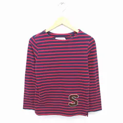 ミラーオブシンゾーン MIRROR OF Shinzone カットソー Tシャツ ボーダー ボートネック 綿 コットン 長袖 F レッド ネイビー 赤 紺 /TT25のサムネイル