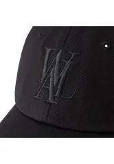新品) WOOALONG シグネチャー ロゴ ベースボールキャップ - ブラック（ブラック ロゴ）のサムネイル