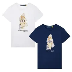 【新品未使用】Polo By Ralph Lauren ラルフローレン レディース コットン ポロベアー & 限定プリント 半袖 Tシャツ 2 カラーのサムネイル