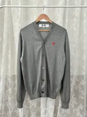COMME des GARCONS ミニ レッド ハート カーディガン グレーのサムネイル