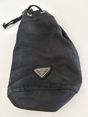 PRADA プラダ テスートナイロン 巾着ポーチ ミニポーチ ブラック 三角
