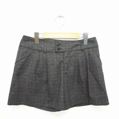 クイーンズコート QUEENS COURT パンツ キュロット ショート 千鳥格子 チェック ジップフライ ウール混 2 チャコールグレー レッド 灰 赤 /TT47のサムネイル