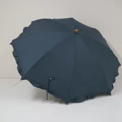 最強の日傘  折りたたみ2段  Wpc. UVO ウーボ USED美品 ブルーグレー  フリル  UV  完全遮光  2way UPF50+ 撥水度5級　50cm  FA9953のサムネイル