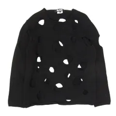BLACK COMME des GARCONS ブラックコムデギャルソン 1C-N004 穴開き ウール ニット セーター ブラック系 L【中古】のサムネイル