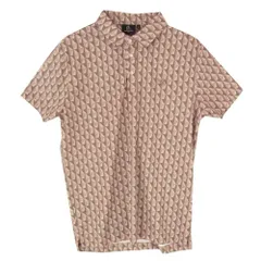 1piu1uguale3 ウノピュウノウグァーレトレ GCT002 GPE031 113 GOLF ゴルフ S/S POLO TSURU 鶴柄 半袖 ポロシャツ ブラウン系 3【美品】【中古】のサムネイル