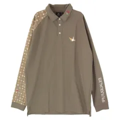 1piu1uguale3 ウノピュウノウグァーレトレ GRT161 POE407 x ルシアンペラフィネ GOLF ゴルフ BACK CIRCLE LOGO RAGLAN L/S POLO ロゴ ラグラン 長袖 ポロシャツ カーキ系 6【美品】【中古】のサムネイル