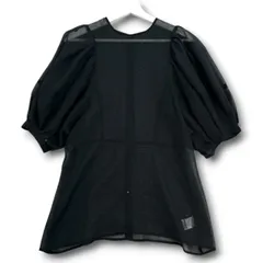 LOUNIE ルーニィ シースルーバルーンスリーブシャツ シースルー シアー 透け感 ブラウス シャツ トップス ブラック 黒 サイズ38 レディース 夏 ゴーゴー古着マルイ草加店 1 No.久2736のサムネイル