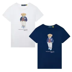 【新品未使用】Polo By Ralph Lauren ラルフローレン レディース コットン ポロベアー & 限定プリント 半袖 Tシャツ 2 カラー 在庫一掃価格のサムネイル