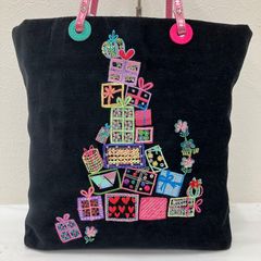 8769.【未使用品】Think Bee ゴブラン調 ビーズ 花柄 トートバッグ 