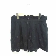 マジェスティックレゴン MAJESTIC LEGON パンツ キュロット ショート 刺繍 スカラップ ジップフライ 薄手 FREE 黒 ブラック /TT43のサムネイル