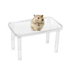 Tafit ハムスター プラットフォーム 虹色ステップ プラスチック製 2段式 アクアブルー ケージ装飾 遊び場 小動物用 洗える 25×15cm(高さ調節可能:9/15.5cm)のサムネイル