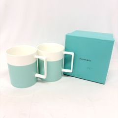 中古品】TIFFANY＆Co.カラーブロック ペアマグカップ ティファニー GI