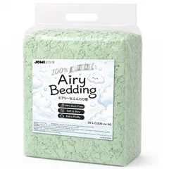 JOMIZOO ハムスター 床材 Airyシリーズ 天然木材パルプ ふんわりやわらか 吸水性 通気性 低粉塵 若草グリーン 25Lのサムネイル