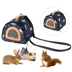 YOASONEK ペット キャリーバッグ 小動物 ハムスター ケージ キャリー ケース 小鳥 外出 ショルダーバッグ おでかけ 四季用 軽量 通気 ペットハウス リス 避難 防災 通院 病院 移動 持ち運び 旅行 携帯包 栗鼠 うさぎ 小動物用お出かけ用品 (のサムネイル