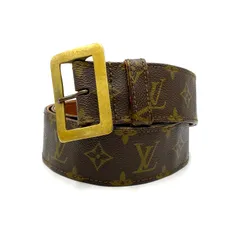 ヴィンテージ！　LOUIS VUITTON ルイヴィトン　モノグラム　ベルト　サンチュール　旧型　ブラウン　フランス製のサムネイル