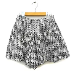 アベニールエトワール Aveniretoile キュロット パンツ ワイド ショート ツイード タック ラメ混 サイドジップ 36 黒 ブラック /NT6のサムネイル