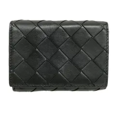 ボッテガヴェネタ BOTTEGA VENETA イントレチャート 三つ折り財布 コンパクトウォレット ブラックのサムネイル