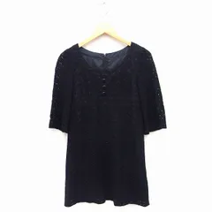 ミニマム MINIMUM レース ワンピース ひざ丈 七分袖 Uネック コットン 綿 2 ブラック 黒 /FT11のサムネイル