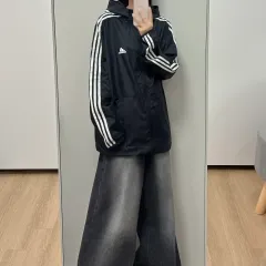 adidas ウーブン 3本線 ブラック WHO フード ウインドブレーカー ジャケットのサムネイル