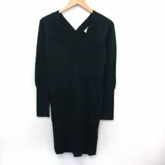 ミニマム MINIMUM ワンピース ニット 膝丈 長袖 Vネック シンプル グリーン /ST14のサムネイル
