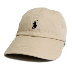 Ralph Lauren ラルフローレン 男女兼用 ビンテージ ワンポイントポニー エンブロイド キャップ 帽子 フリーサイズ  Beige/Dark Navyのサムネイル