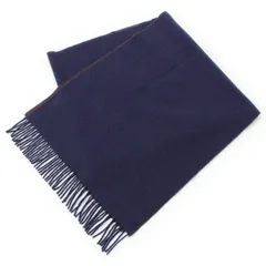 ブルネロクチネリ カシミヤ リバーシブル マフラー ネイビー×ブラウン【中古】のサムネイル