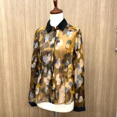 f001 ロエベ LOEWE シアーブラウス シースルー シャツ 総柄 レディースのサムネイル