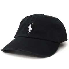 Ralph Lauren ラルフローレン 男女兼用 ビンテージ ワンポイントポニー エンブロイド キャップ 帽子 フリーサイズ Black/Whiteのサムネイル