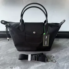 【良品✨】Longchamp  ル・プリアージュ トートバッグショルダーストラップ付き ブラック  -XS-S-Mのサムネイル
