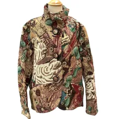 ♪♪ISSEY MIYAKE イッセイミヤケ 激レア ゴブラン織り ジャケット コート SIZE 2 IM73FD502 ブラウン系のサムネイル