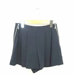 エムドゥ M.deux パンツ キュロット ショート サイドジップ 薄手 無地 シンプル 38 紺 ネイビー /TT29のサムネイル