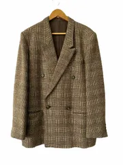 ワイズフォーメン Y's for men VINTAGE ヴィンテージ 80s 初期 チェック柄 ダブル テーラード ジャケット ブレザー M 茶ブラウン ブランド古着ベクトル 中古260724のサムネイル