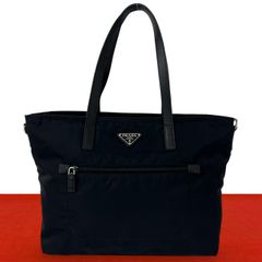 極 美品 PRADA プラダ 三角ロゴ プレート 金具 ナイロン サフィアーノ