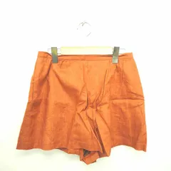 ラ トータリテ La TOTALITE パンツ キュロット ショート 麻 リネン サイドジップ 無地 36 赤茶 レッドブラウン /TT25のサムネイル