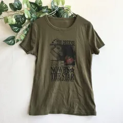 美品✨ プリント Tシャツ カーキ 半袖 英字 プリント クルーネック ストリートのサムネイル