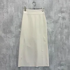 【美品・ウエストゴム】CAPRICIEUX LE'MAGE カプリシューレマージュ　Wスリットラインスカート　マキシラインスカート　36 アイボリー系　古着のサムネイル
